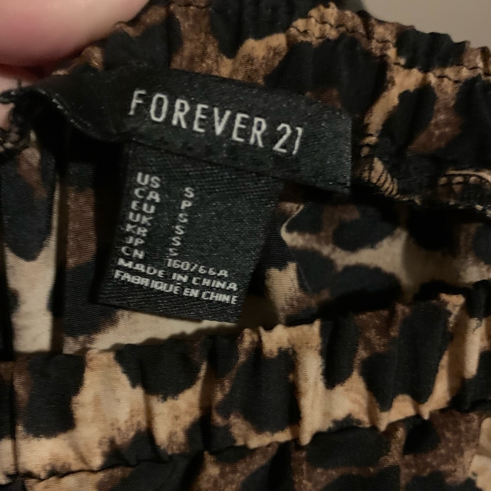 Forever 21 brown leopard strapless romper NWOT M - Picture 7 of 9